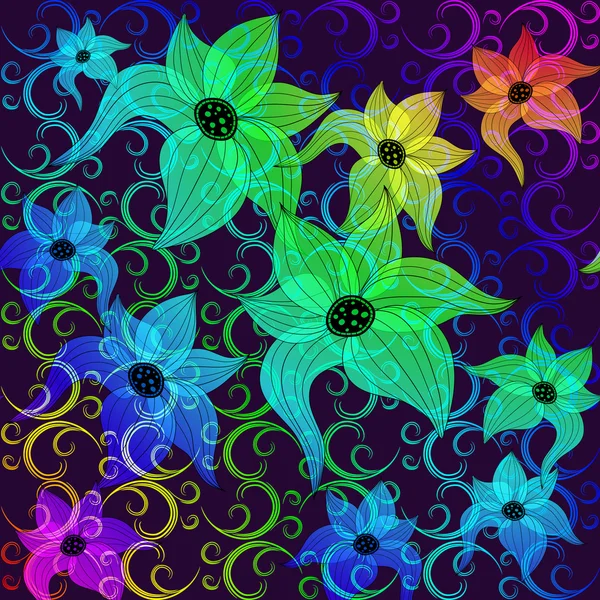 虹の透明な花 — ストックベクタ