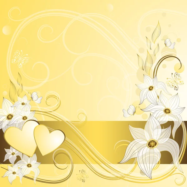 Золотая валентинка — стоковый вектор
