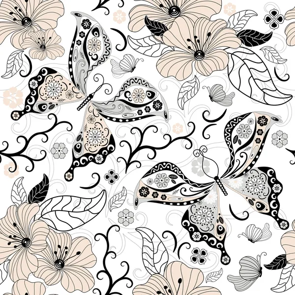 Gentle repeating floral pattern — Stock Vector