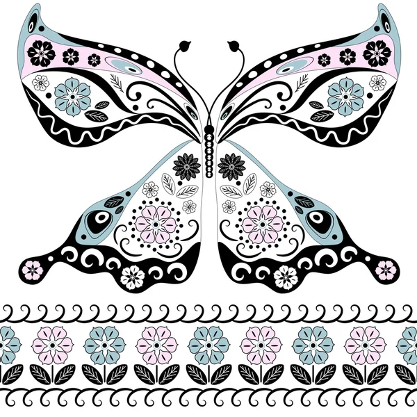 Vintage vlinder — Stockvector