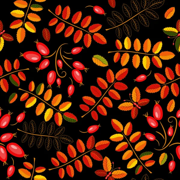 Autumn seamless floral pattern — Stock Vector