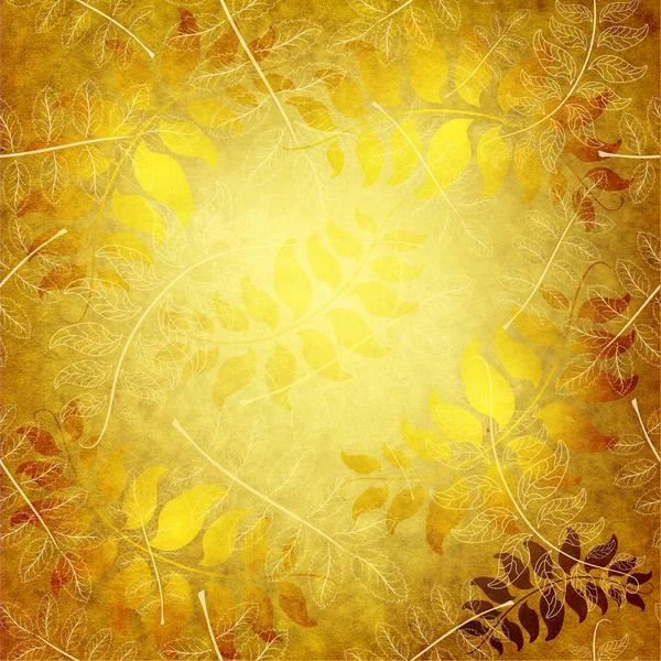 Бумага с золотыми листьями — стоковое фото