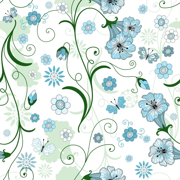 Kesintisiz beyaz çiçek desenli — Stok Vektör