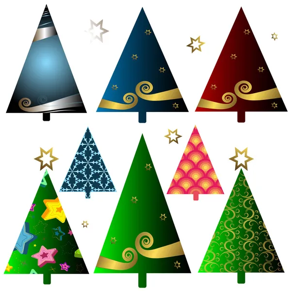 Set Árboles de Navidad — Archivo Imágenes Vectoriales