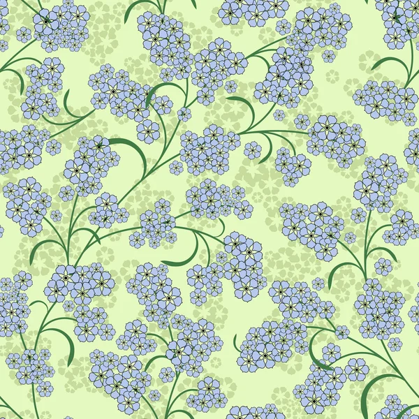 重复绿色花卉图案 — 图库矢量图片