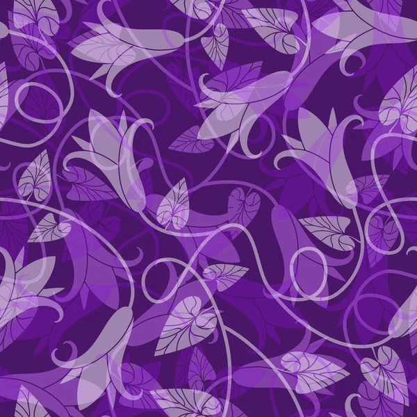 Patrón floral sin costura violeta — Vector de stock
