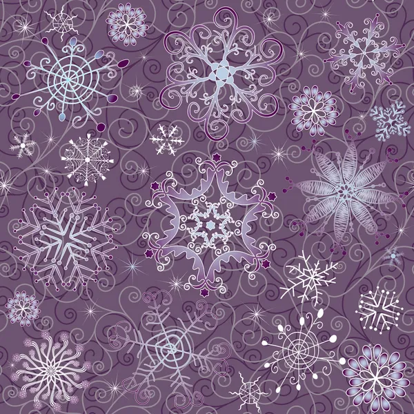 Patrón inconsútil de Navidad violeta — Archivo Imágenes Vectoriales