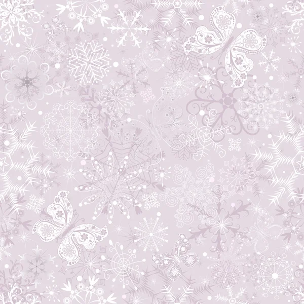 Gentle pink seamless Christmas pattern — Stock Vector