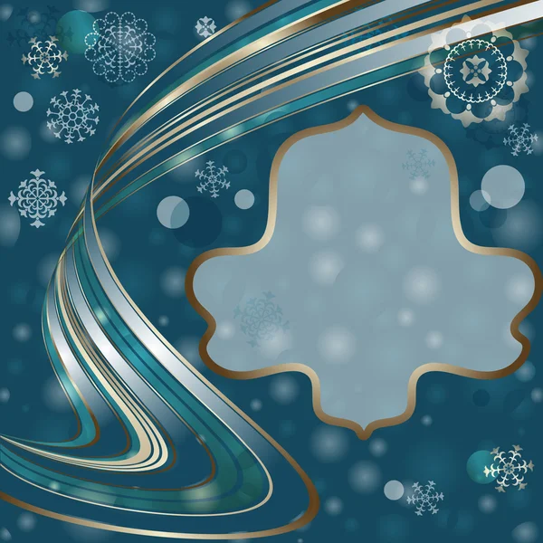 Vánoční tmavě modrá rám — Stockový vektor