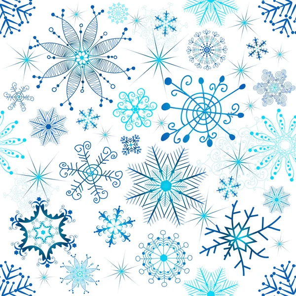 クリスマスのシームレスな白いパターン — ストックベクタ