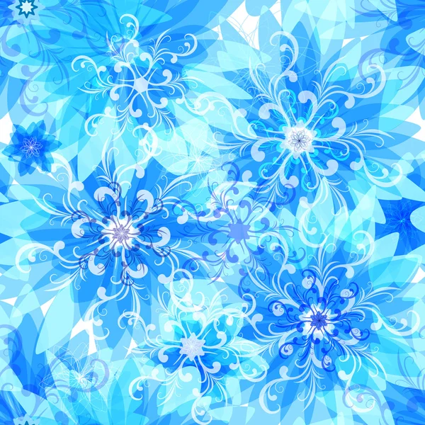 Bezešvé květinové modrý vzor — Stockový vektor