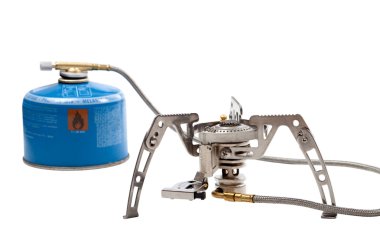 Camping gas stove with cartridge