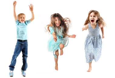 Children jumping clipart