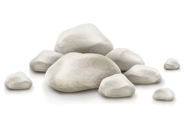 Pilha de pedras isoladas no fundo branco — Vetor de Stock