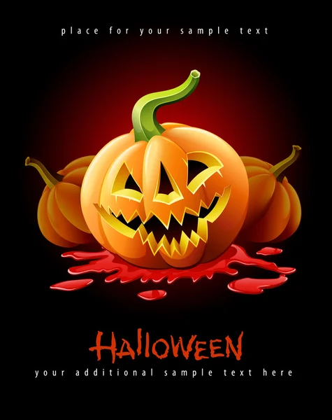 Jack-o-lanterne citrouille d'Halloween dans le sang — Image vectorielle
