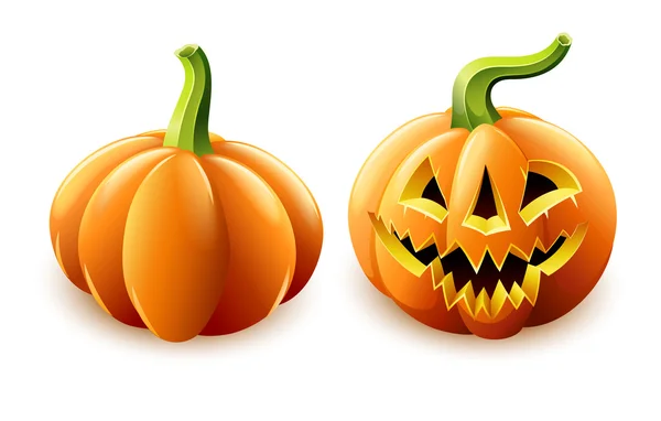 Halloween pumpkin jack-o-lantern with angry face — Stock Vector