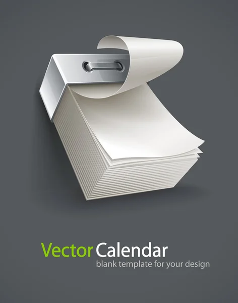 空白のティアオフ紙のカレンダー — ストックベクタ