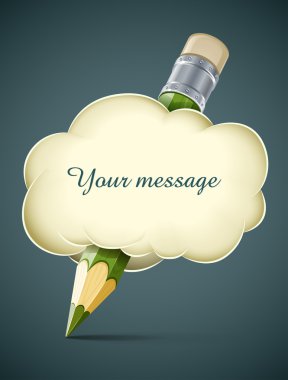 Creative artistic concept pencil in cloud clipart