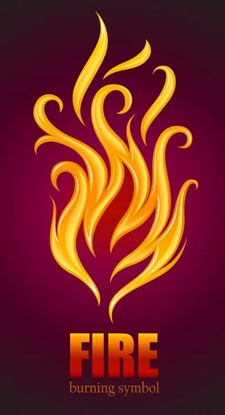 Brandende vlam van vuur — Stockvector