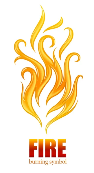 Brandende vlam van vuur — Stockvector