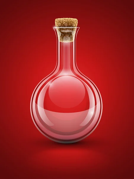 Химические пустой стакан колба с Корк — стоковый вектор