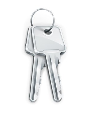 Sheaf of silver keys clipart