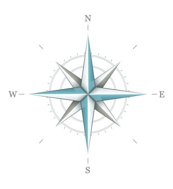 Antique wind rose symbol for navigation clipart