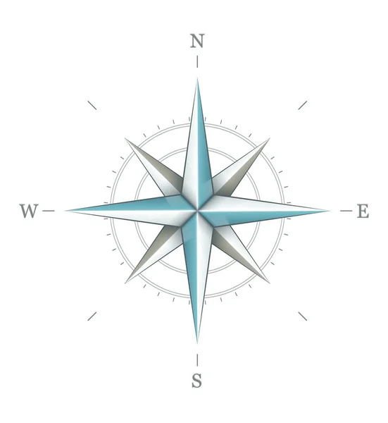 Símbolo antigo rosa dos ventos para a navegação — Vetor de Stock