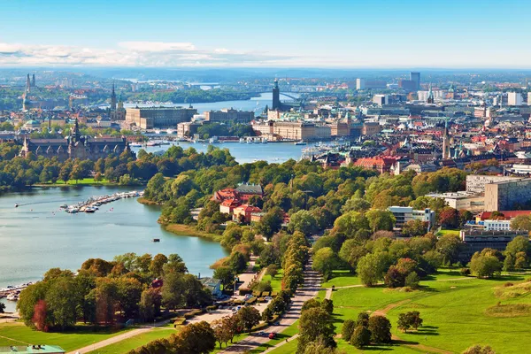 Luchtfoto panorama van stockholm, Zweden — Stockfoto