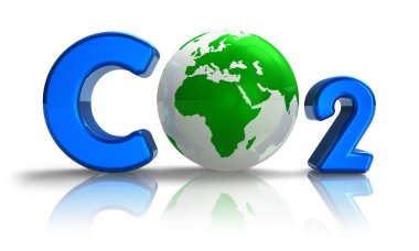 Atmospheric pollution concept: CO2 formula clipart