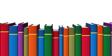 Row of color books clipart