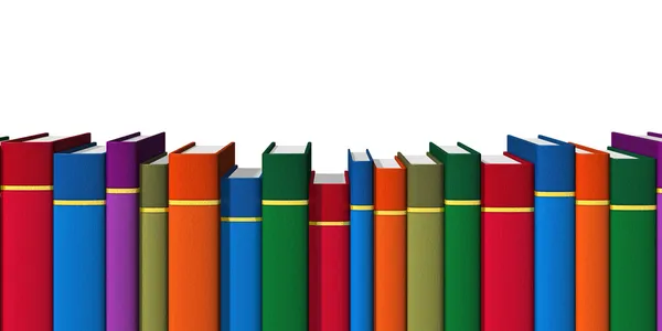 Fila di libri a colori — Foto Stock