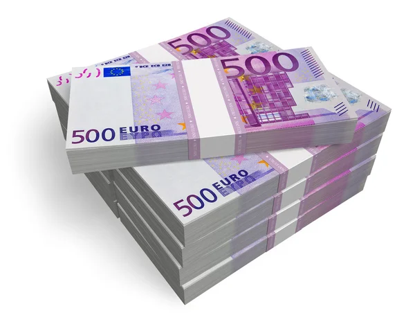 Paquets de 500 billets en euros — Photo