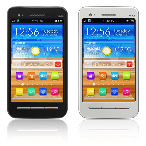 Conjunto de smartphones touchscreen — Fotografia de Stock