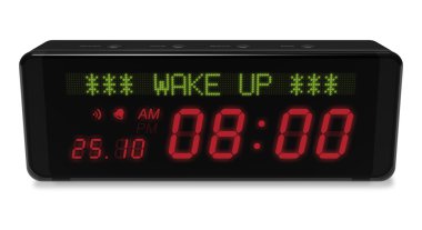 Digital alarm clock clipart