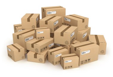 Heap of cardboard boxes clipart