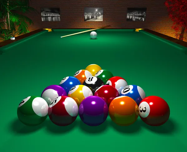 Billiard table in club — Stock Photo, Image