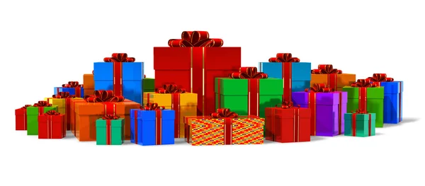 Sterty pudeł prezentowych kolor — Zdjęcie stockowe