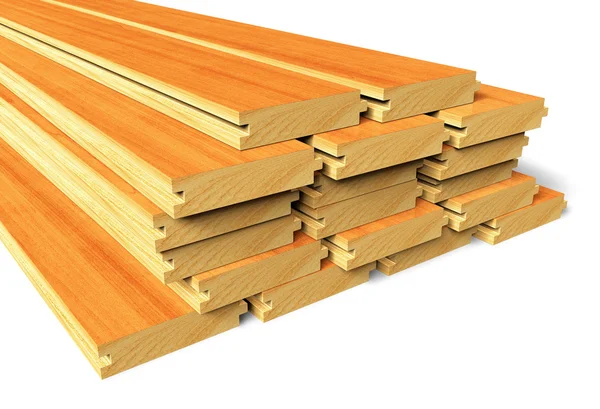 Stacked wooden construction planks — Stock Photo, Image