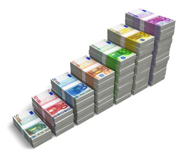 Bar chart from Euro banknotes clipart