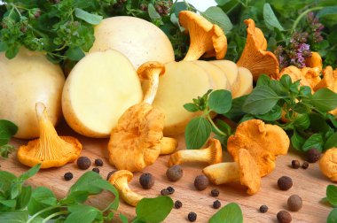 Mushrooms with potatos clipart