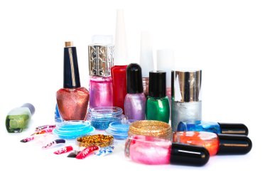 Nail polishes and glitters clipart