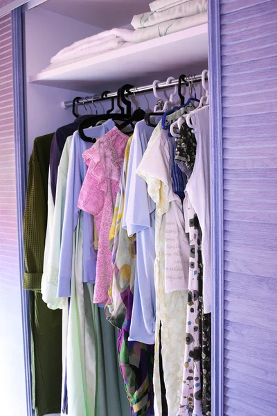 Clothes in closet — Stock Photo, Image