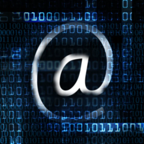Electronic mail and binary code — Stock Photo, Image