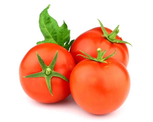 Tomato with leaves — Stock Photo, Image