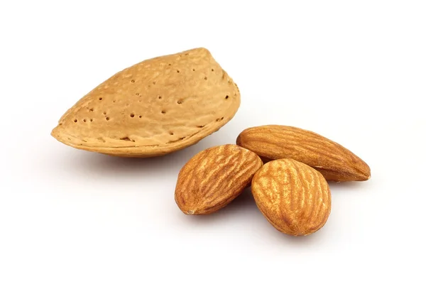 Dried almonds with kernel — Stock Photo, Image