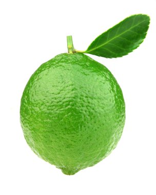 Fresh lime with leaves clipart