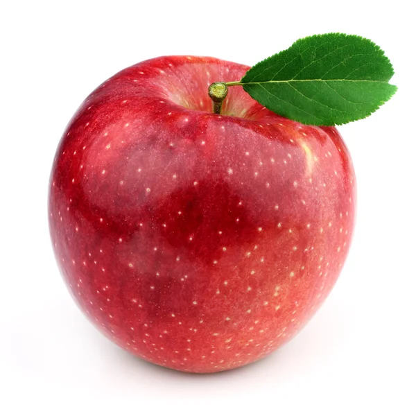 Zoete appel met bladeren — Stockfoto
