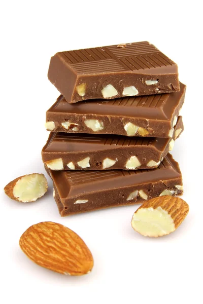 Chocolate com amêndoas — Fotografia de Stock