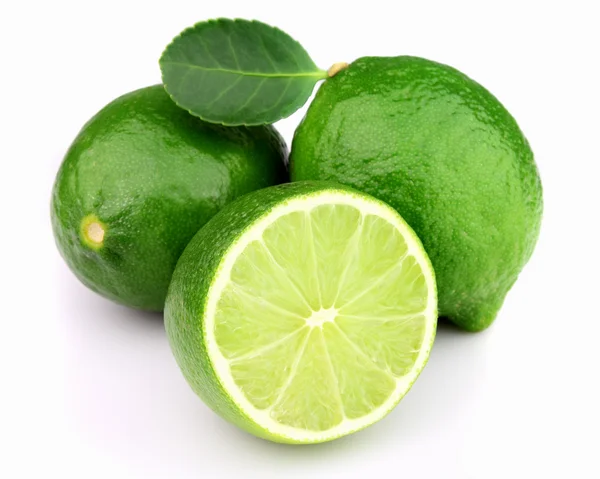 Ripe lime with leaves Stock Picture